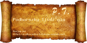 Podhorszky Titánia névjegykártya